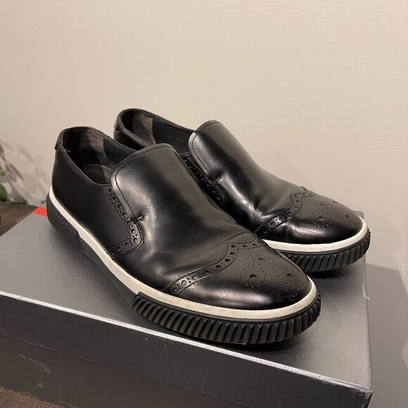 Prada Stratus Slip On Brogue Sneakers Black - Picture 2 of 4